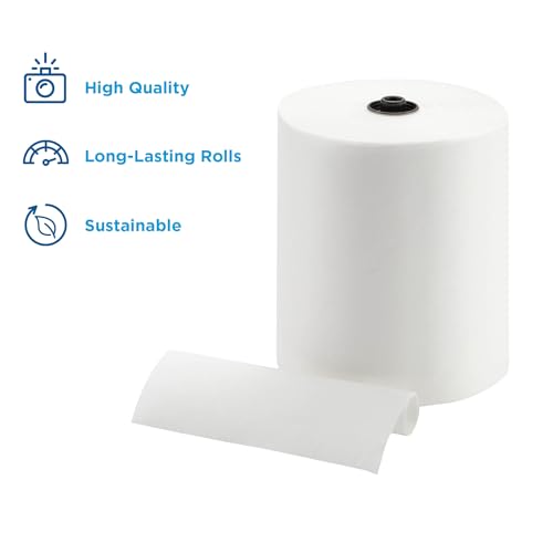 Georgia-Pacific enMotion 8" Recycled Paper Towel Rolls By GP PRO, White, 700 Feet Per Roll, 6 Bulk Paper Towel Rolls Per Case, 89430