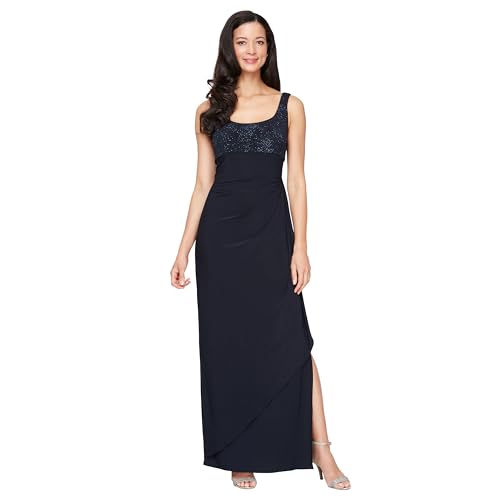 Alex Evenings Women's Empire Waist Bolero Jacket Dress (Petite and Regular Sizes) -Close Out, Black Beaded, 16