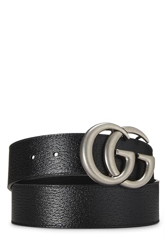 Gucci, Pre-Loved Black Leather GG Marmont Belt, Black