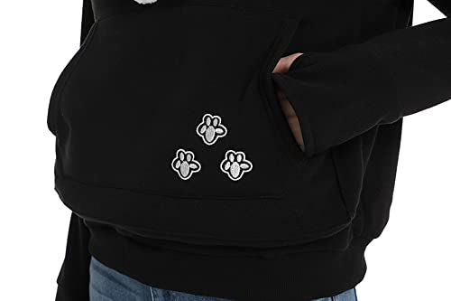 LINYUCHEN Cat Dog Pouch Hoodie Large Pet Pouch Sweatshirt Puppy Kitten Holder Carrier Pullover Shirt Unisex Hoodies Black
