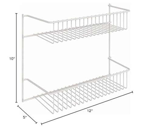 ClosetMaid 8002 2-Tier Wall Rack, 12-Inch Wide, White