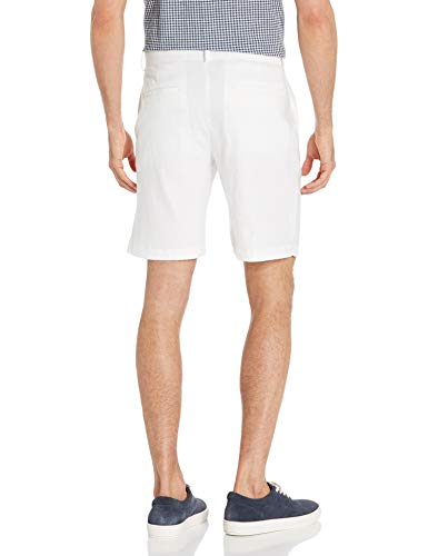 Cubavera Men's Linen-Blend Dress Shorts, Comfortable Fit, 9 Inch Inseam, Breathable, Stretch & Durable Mens Chino Shorts (Sizes 30-40), Brilliant White, 30