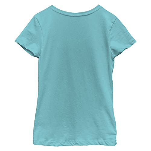 Disney Girl's Stitch Title T-Shirt, Tahi Blue, Small