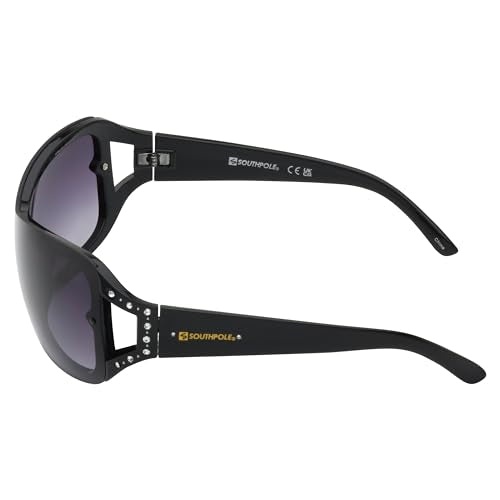 SOUTHPOLE Women's 1098SP Embellished Wrap UV400 Protective Rectangular Sunglasses. Cool Gifts for Her, 59 mm, White & Pink