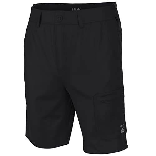 HUK Standard Next Level 10.5", Quick-Drying Fishing Shorts for Men, Black, Small