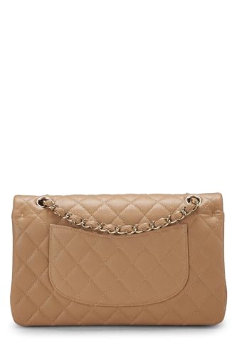 Chanel, Pre-Loved Beige Quilted Caviar Classic Double Flap Medium, Beige