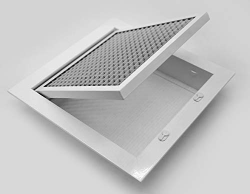 14" x 14" Cube Core Eggcrate Return Air Grille - Aluminum Rust Proof - HVAC Vent Duct Cover - White [Outer Dimensions: 15.75 X 15.75]
