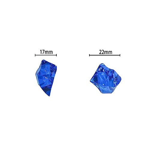 Featuman Blue Crystal Gems Plastic Jewels, 400 Pcs Fake Crystals Acrylic Gems Vase Fillers for Centerpieces, Fake Diamonds Plastic Ice Cubes for Board Gaming, Table Decor, Beach Theme Party
