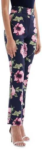 Oscar de la Renta, Poppy Cotton Twill Pant, Navy/Pink, 16