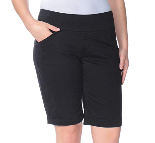 JAG Jeans Women's Ainsley Mid Rise Bermuda Short-Legacy, Black Twill, 2