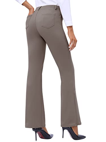 Ewedoos Dress Pants Women Bootcut Dress Pants with Pockets High Waist Flare Yoga Work Pants Business Casual Coffee