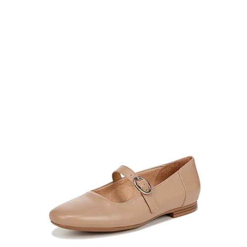 Naturalizer Womens Kelly Mary Jane Flats Crème Brulee Beige Leather 9.5 M