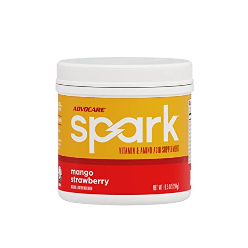 AdvoCare Spark Vitamin & Amino Acid Supplement - Focus & Energy Supplement Mix - Powdered Energy Supplement Mix - Powder Supplement Mix - Amino Acids - Mango Strawberry - 10.5 oz