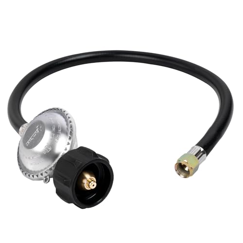 SHINESTAR 2 Feet Universal Gas Grill Regulator and Hose, Replacement for Weber, Charbroil, Nexgrill Grill, Propane Patio Heater and Fire Pit