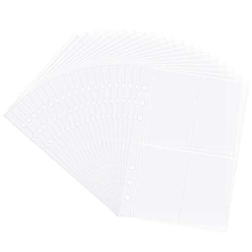 LingLingo Clear Double-Sided Refill Inner Pages for Transparent Jewelry Storage Book 6 Ring Binder, 20 Sheets 160 Pockets