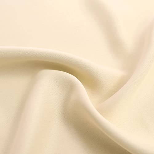 SOFJAGETQ Beige Blackout Curtains with Sheer 54 Inches - Double Layered Short Blackout Curtains with Voile Sheer Drapes for Kids/Girls Bedroom Nursery Living Room, Biscotti Beige, 2 PCs