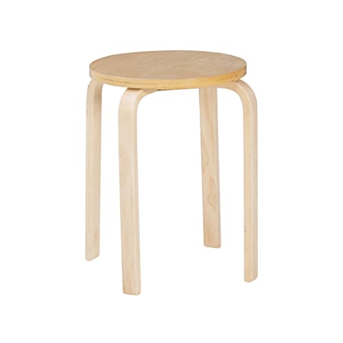 Jenna Natural Round 17.75" Stacking Stool, Set of 4 by Linon