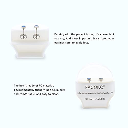 FACOKO Titanium Earrings for Women, Hypoallergenic Opal Earrings Stud, Birthstone Stud for Mother's Day Gifts, Nickel Free Earring for Sensitive Ears (Multi Green-4MM)