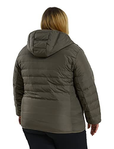 Soularge Women's Plus Size Packable Winter Warm Down Jacket Light Coat with Hood(Black, 1X)