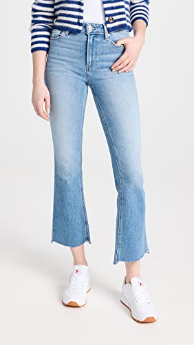 PAIGE Women's Claudine Swap Meet Jeans with Leveled Hem, Swap Meet w/Leveled Hem, Blue, 26