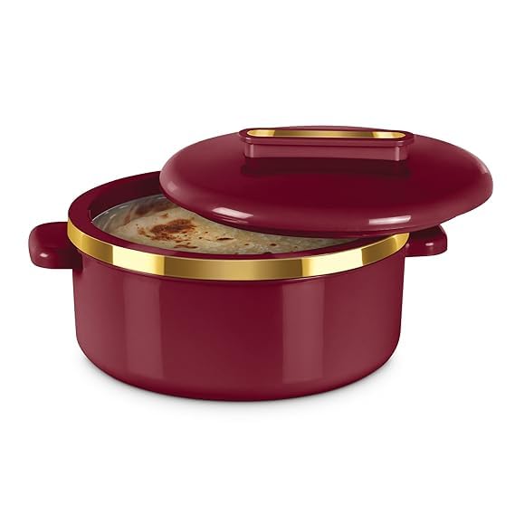 Casserole set Inner Stainless Steel Casserole Keeps hot & Fresh Chapati, Roti, Biryani Kitchen Item Stainless Steel Casserole Set of 3 (450 ml, 840 ml, 1300 ml), Maroon