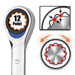 ironcube Ratcheting Wrench Set, 5-Piece, Metric 10mm to 15mm, Chrome Vanadium Steel, 72 Tooth Gear with Storage Rack