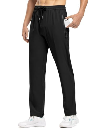 TBMPOY Men's Hiking Pants Quick Dry Lightweight Travel Track Running Active Jogger Sweatpants with Pockets Dark Blue M