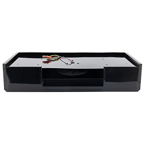 RecPro RV Range Hood with Charcoal Filter & LED Lamp | 12V DC Motor | 60W Energy Efficient | Built-in Charcoal Filter | Sleek Design | Hard-Wired Installation | 0.8A Fan Motor (Black)
