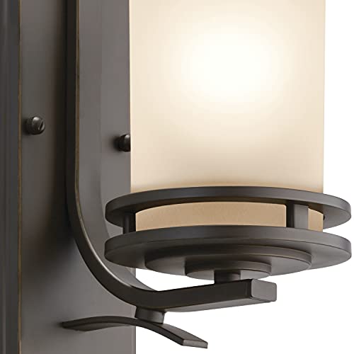Kichler Hendrik 12" 1 Light Wall Sconce with Light Umber Etched Glass Olde Bronze®, 5.25"