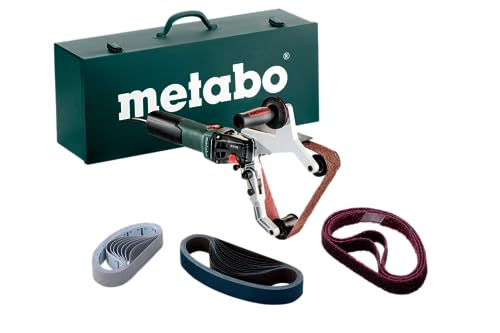 Metabo 7-Inch Variable Speed Pipe/Tube Sander Kit, 1,650-5,500 ft/min, 13.5 Amp w/Lock-on, Accessory Set, Electronics, RBE 15-180 Set, 602243620, Green