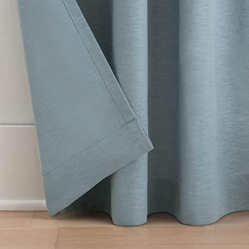 Waverly Serendipity 5 Pinch Pleat Light Filtering Rod Pocket Window Curtain for Living Room (1 Panel), 25 in x 63 in, Blue