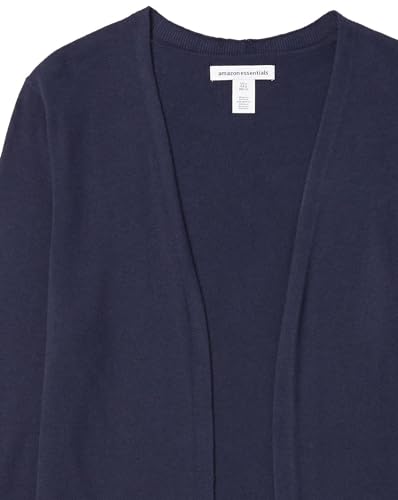 Amazon Essentials Women's Lightweight Open-Front Cardigan Sweater (Available in Plus Size), Navy, Large