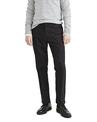 Dockers Men's Classic Fit Signature Iron Free Khaki with Stain Defender Pants (Regular and Big & Tall), Beautiful Black, 44