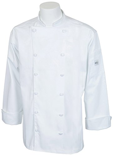 Mercer Culinary M62030WHXS Renaissance Men's Traditional Neck Chef Jacket, X-Small, White