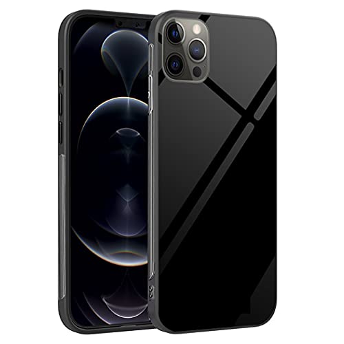 Luhuanx Case for iPhone 12 Pro Max Case, Case Compatible with iPhone 12 Pro Max Cases in 6.7 Inch,with Full Coverage Lens Back(Glass Black)