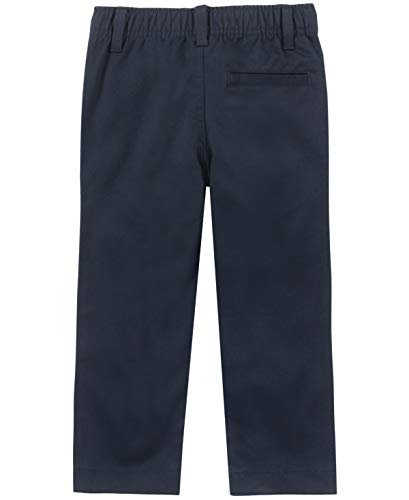 IZOD Boys' School Uniform Twill Khaki Pants, Flat Front & Comfortable Waistband, Navy, 10 Husky