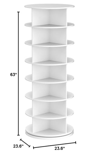 Weinstein storage Original Rotating Shoe Rack Tower, Original 7-Tier Hold Over 35 Pairs of Shoes, Spinning Shoe Display Lazy Susan, Revolving 360 Shoe Rack Tower, Rotate Shoes Closet Organization.
