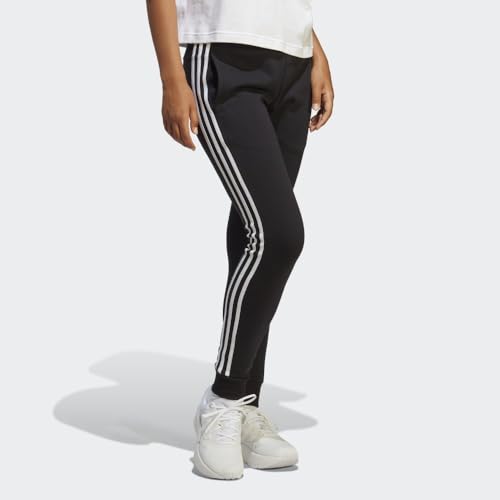 adidas womens Essentials 3-stripes French Terry Cuffed Track Pants, Black/White, XX-Small US