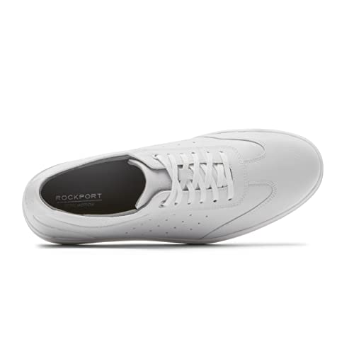 Rockport Men's Total Motion Court T-Toe Oxford, White, 10 Wide