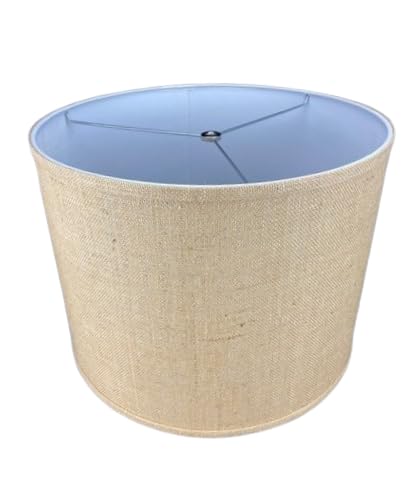 FenchelShades.com 16" Top Diameter x 16" Bottom Diameter 12" Height Cylinder Drum Lampshade USA Made (Linen Rich Red)