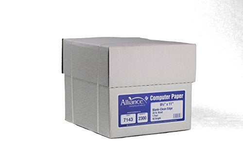 Alliance Continuous Computer Paper, 9.5 x 11, Blank Clean Perforated Edge 1-Part, 92 Bright, 20 lb, Made In The USA… (2,300 Sheets)