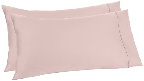 Amazon Aware 100% Organic Cotton 300 Thread Count Pillowcase Set, Blush, Standard, 2 Pack, 32" x 20"