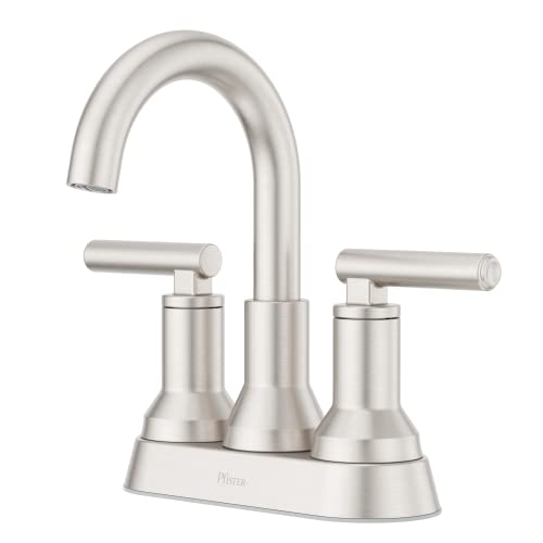 Pfister Capistrano Bathroom Sink Faucet, 4-Inch Centerset, 2-Handle, 3-Hole, Spot Defense Brushed Nickel Finish, LF048CSOGS