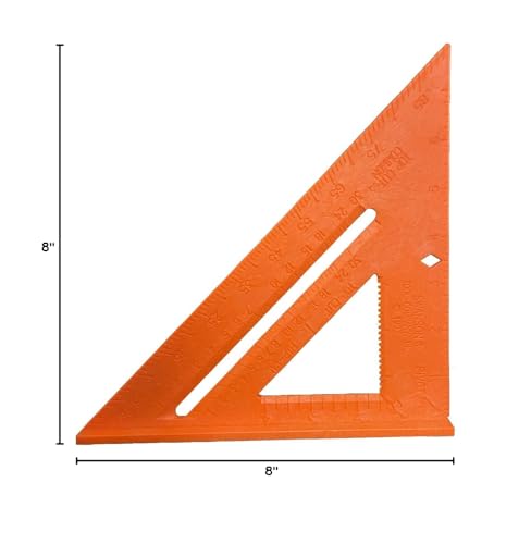 Swanson Tool Co T0118 8 inch Orange Composite Speedlite Speed Square Layout Tool, Made of High Impact Polystyrene (Pack of 2)