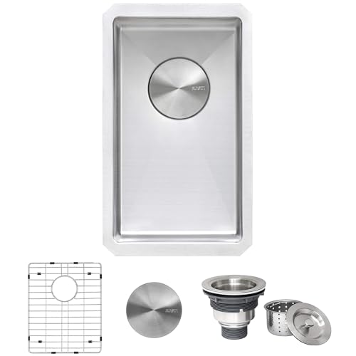 Ruvati 28-inch Rounded Corner Undermount Kitchen Sink Single Bowl – Durable 16 Gauge Stainless Steel Kitchen Sink with Brushed Finish hides scratches, Easy-to-Clean Undermount Sink - RVH7250