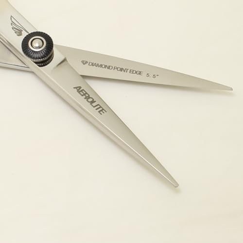 Japanese Hitachi Professional Hair Cutting Scissors-Premium ATS-314 Japanese Stainless Steel Haircut Shears-Diamond Point Edge-Barber Shear-Beautician Cosmetology Salon Scissor 5.5" Left Hand