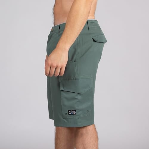 Salt Life La Vida Fishing Boardshorts, Sage Leaf, 28