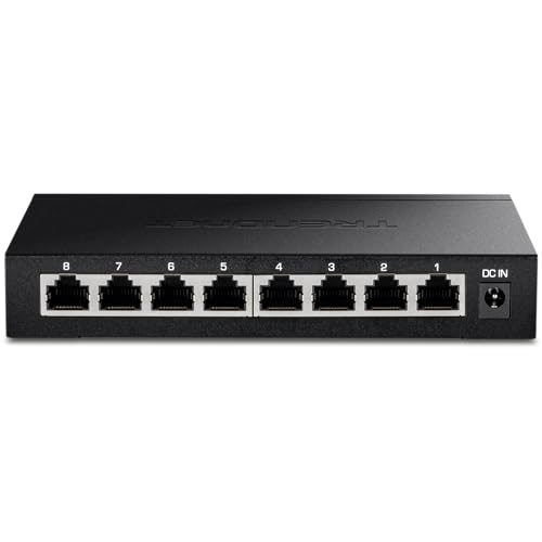 TRENDnet 8-Port Gigabit GREENnet Switch, Ethernet Network Switch, TEG-S82G, 8 x 10-100-1000 Mbps Gigabit Ethernet Ports, Ethernet Splitter, 16 Gbps, Metal, Lifetime Protection, Black