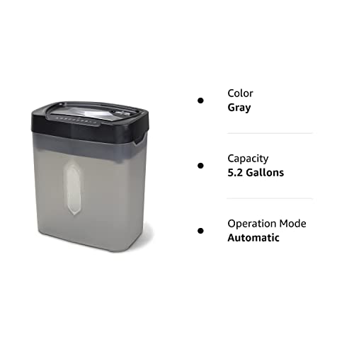 Aurora AU1232XB Anti-Jam 12-Sheet Crosscut Paper/Credit Card Shredder with 5.2-Gallon Wastebasket (Black/Semi Translucent Gray)