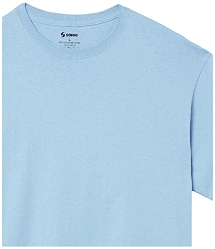 Soffe Men's Short Sleeve Tee, Light Blue (3 Pack), Small